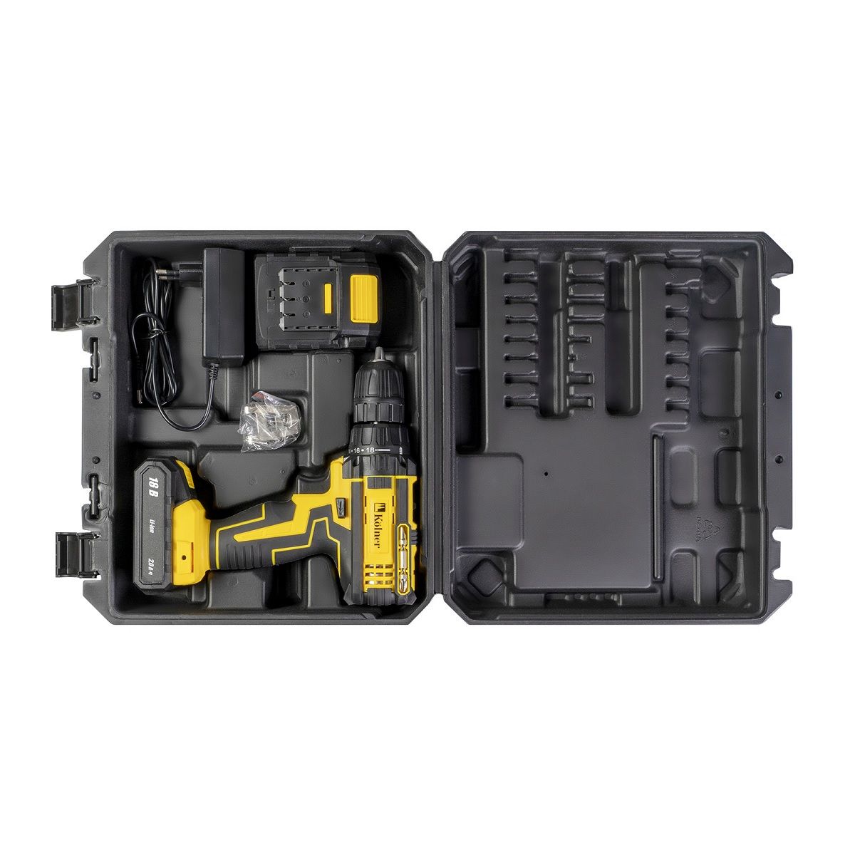 Дрель-шуруповерт аккумуляторная Kolner KCD 18/2LC 18В 2х2Ач 29 Нм