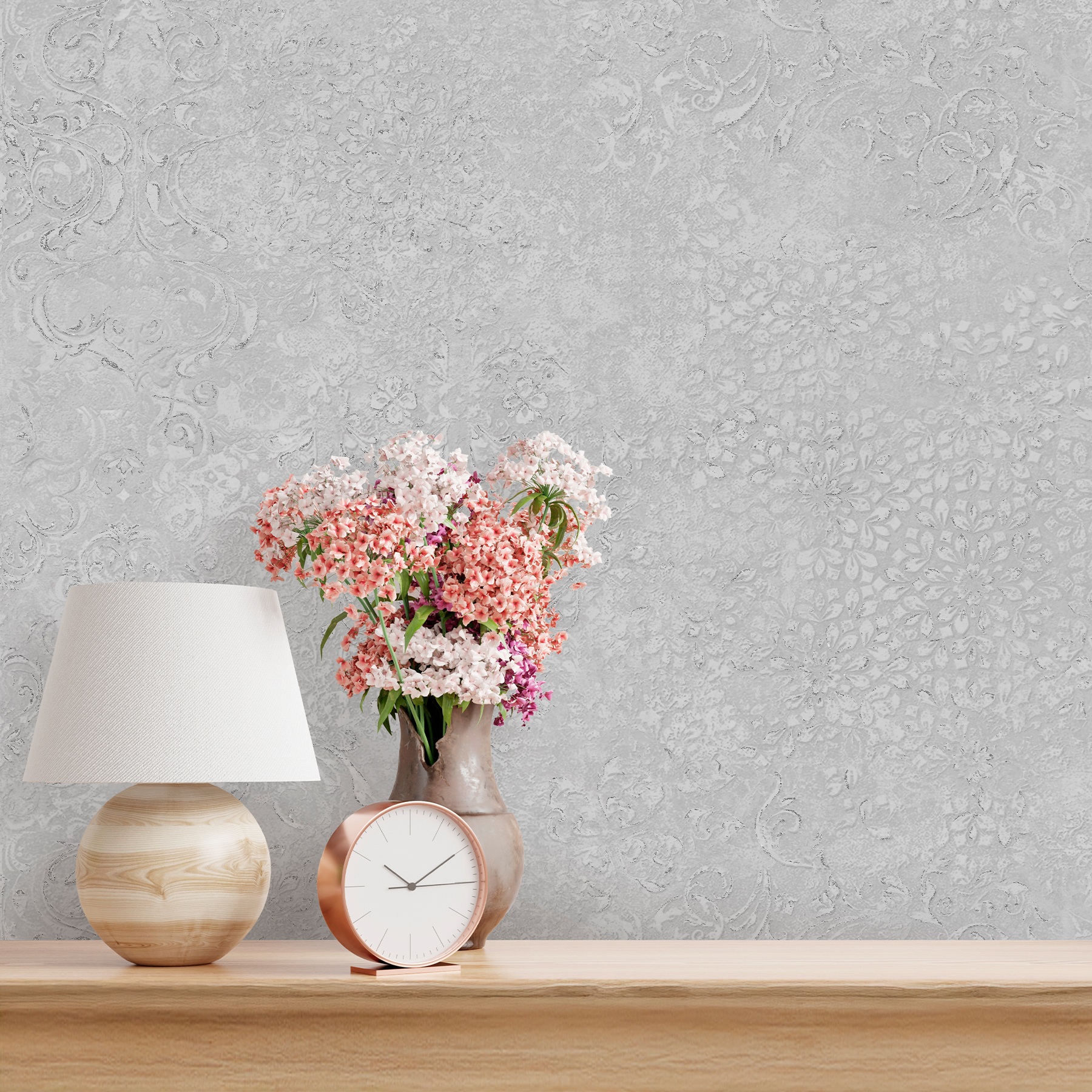 Обои Avisto Suzanna 585087 серые орнамент 1,06х10 м