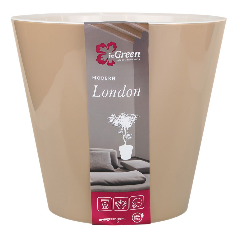 Горшок цветочный London молочный шоколад 23 см 5 л