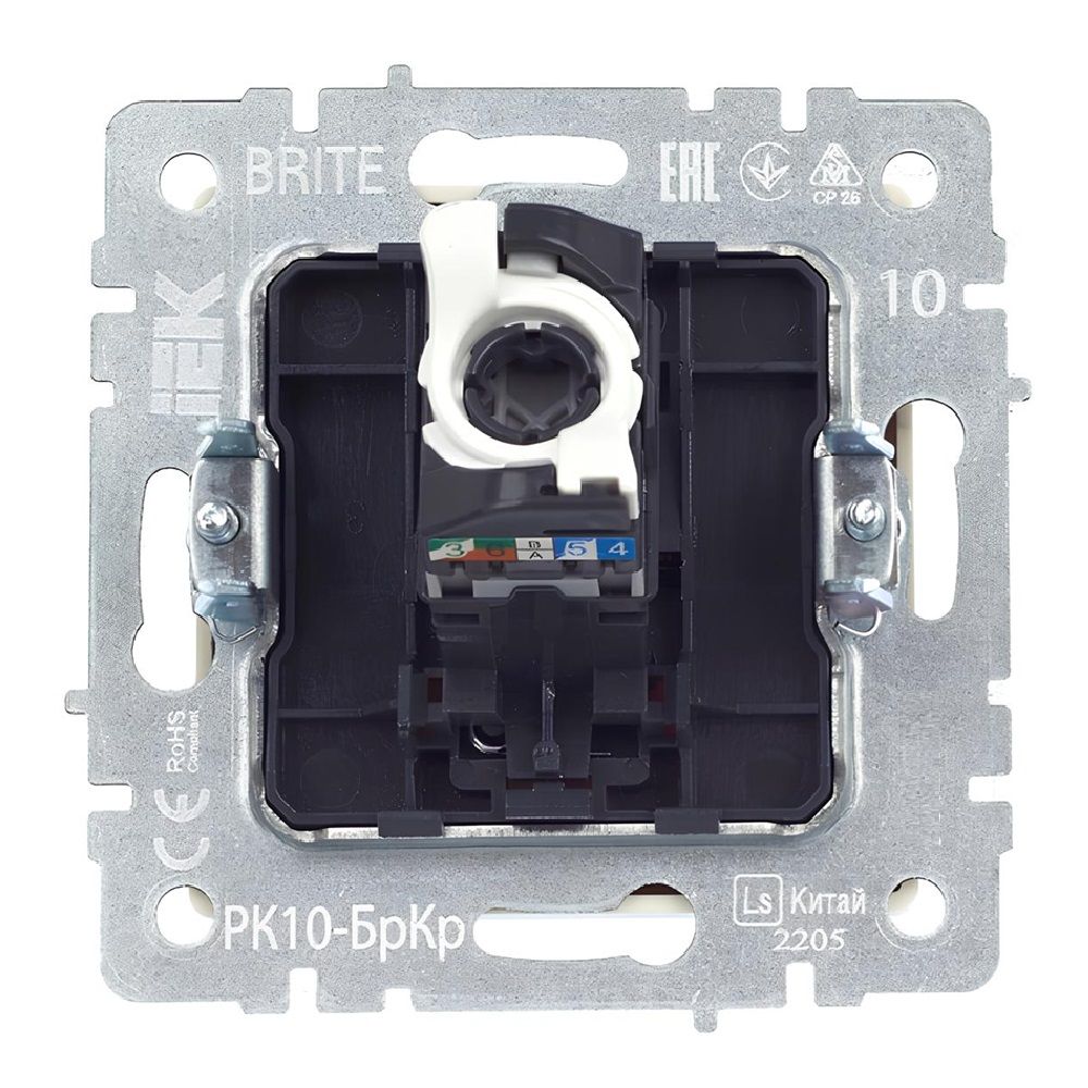 Розетка компьютерная RJ45 категория 5E Brite РК10-БрКр бежевый IEK BR-K10-1-K10