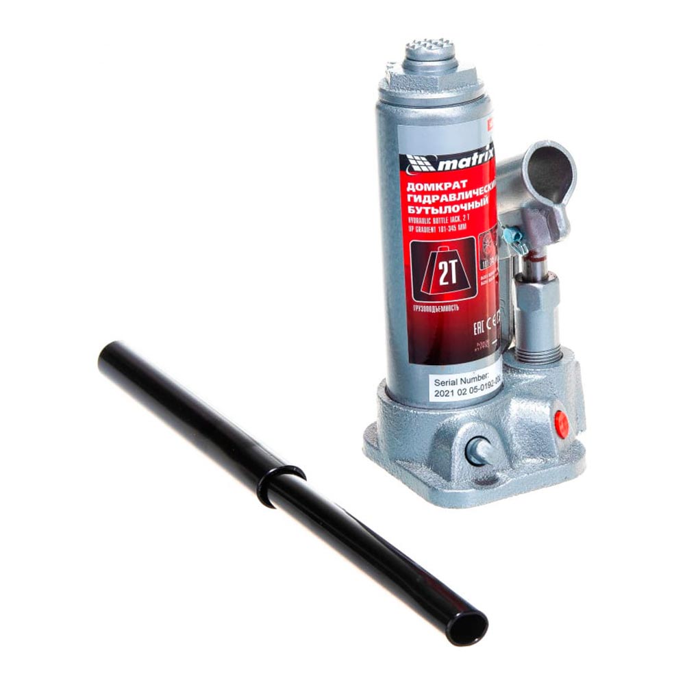 ДОМКРАТ гидравлический бутылочный 2т h  подъёма181-345 мм в пласт.кейсе MATRIX MASTER