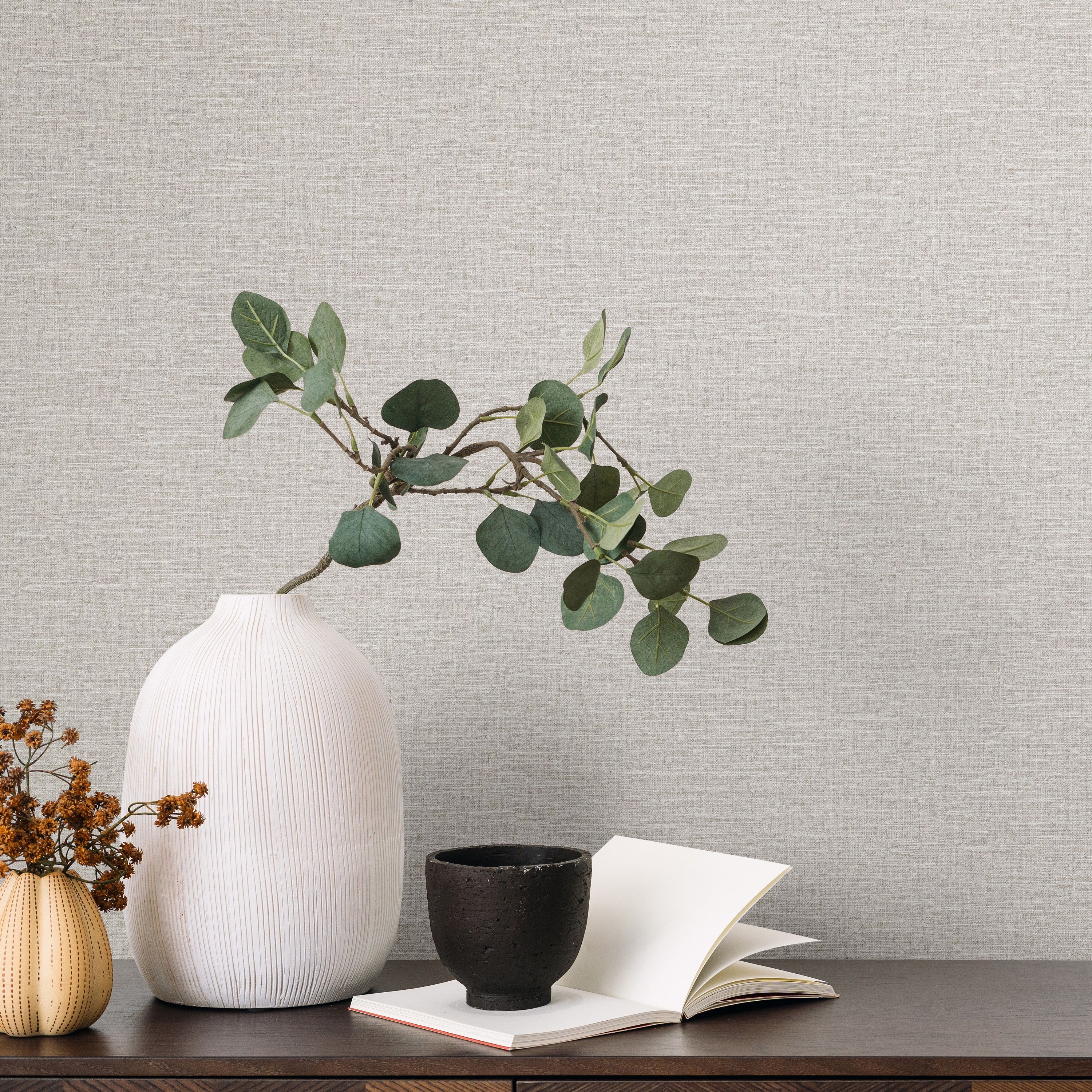 Обои Ateliero Cafe 589708 серые однотонные 1,06х10,05 м