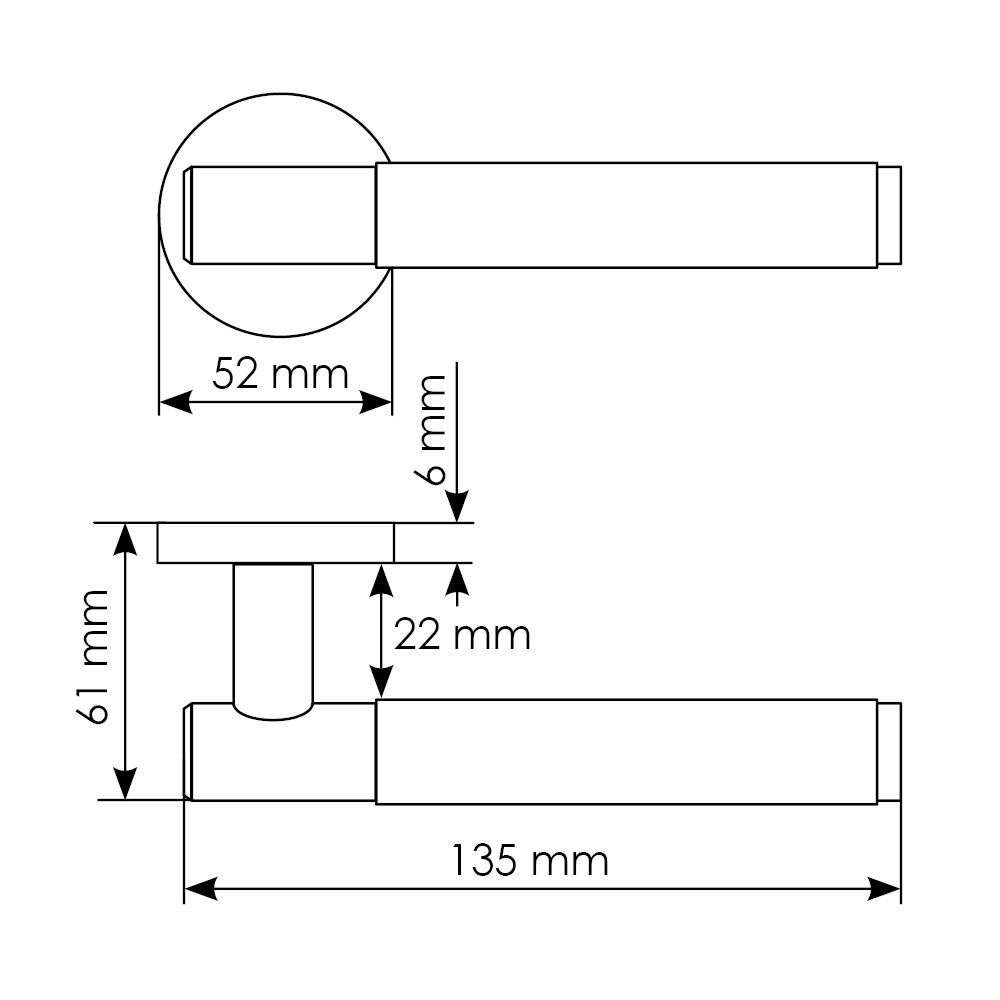 Ручка дверная Morelli Azrieli MH-57-R6T BL черная круглая розетка
