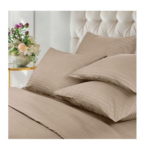 Простыня 200х220 см страйп сатин Verossa Stripe рисунок 70079 01 Bronze