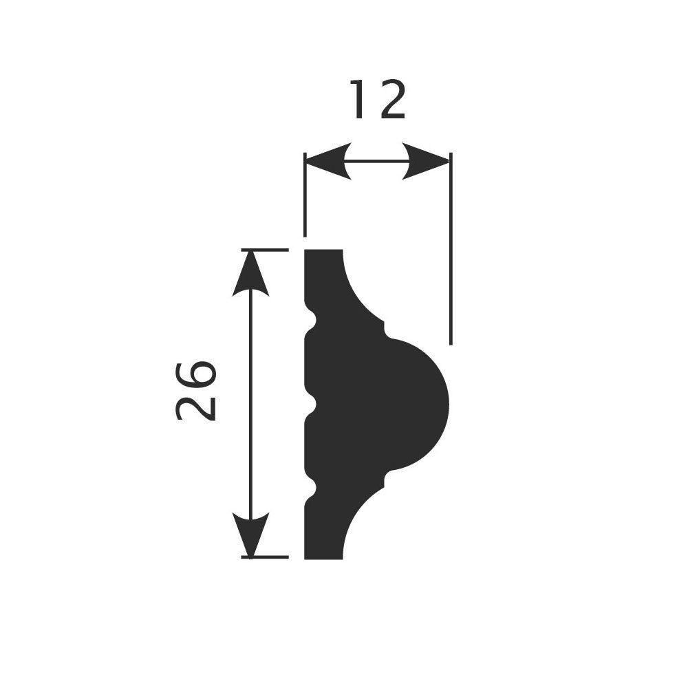Молдинг МX001 26х12 мм 2000мм Экополимер/40