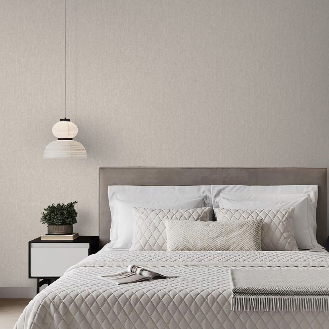 Обои WallSecret Midnight 9090-14 бежевые рогожка 1,06х10,05 м