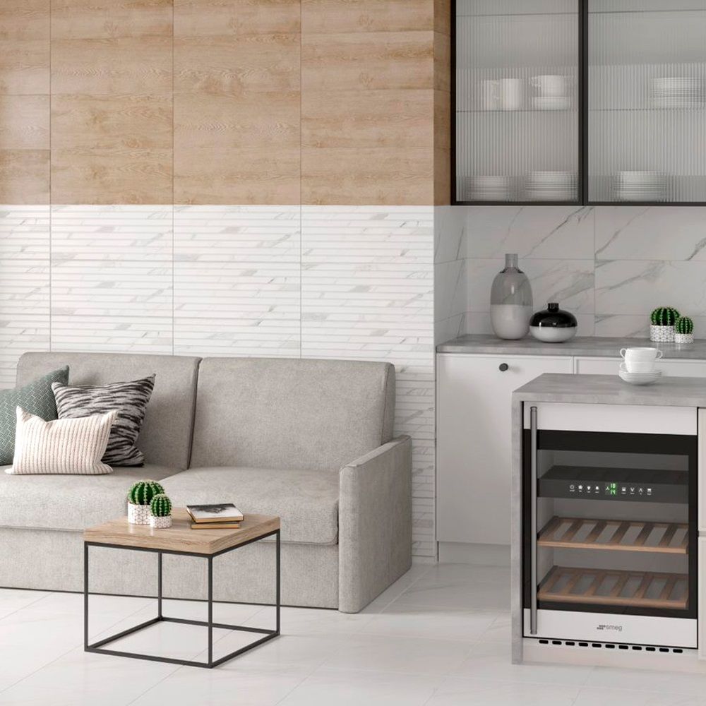 Плитка настенная Gracia Ceramica Sputnik white wall 02 25х60 см белая 1,2 м2