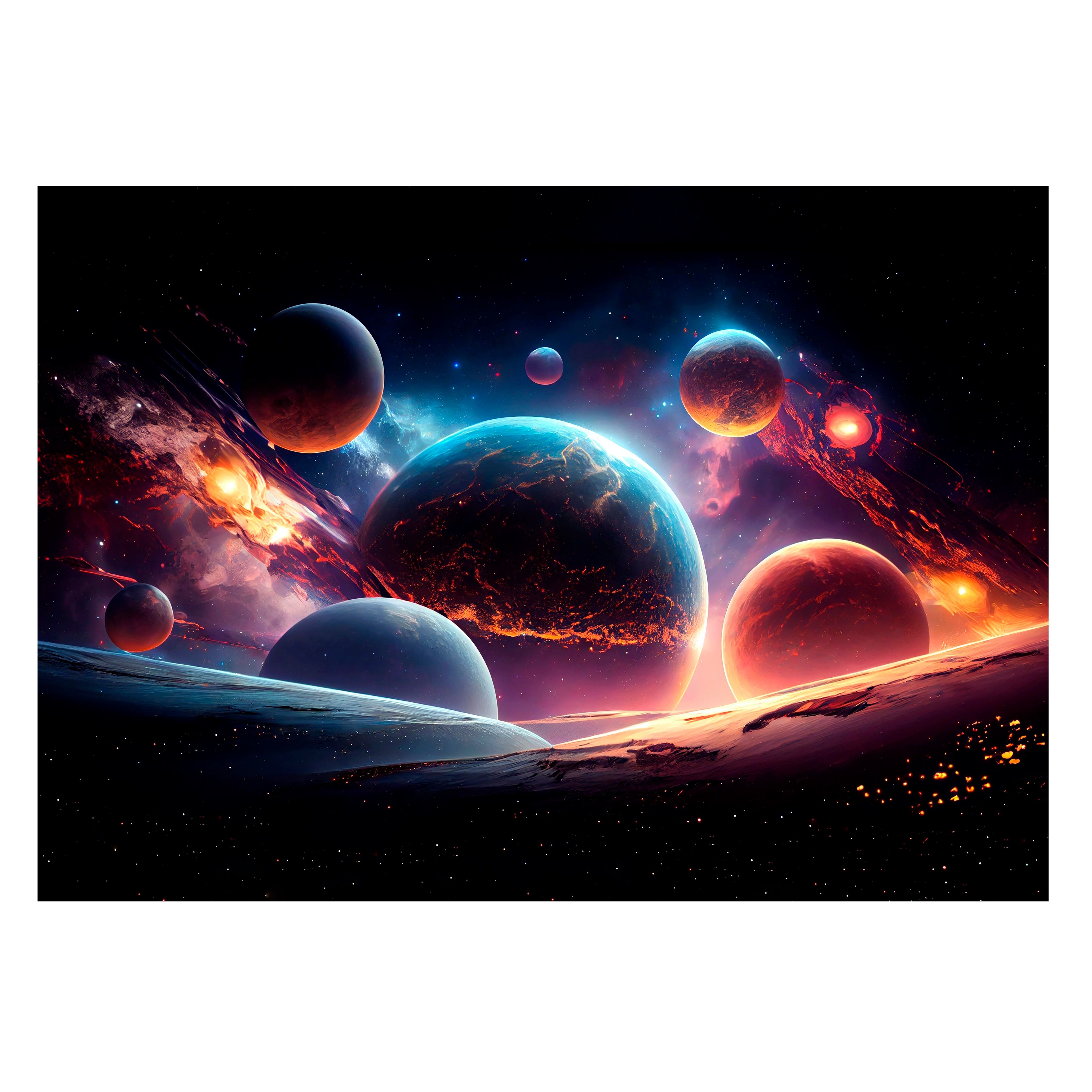 Картина интерьерная со смолой Планеты 1 40х50 см 2025-0264-1
