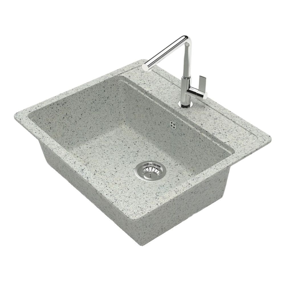 Мойка врезная Карельский камень 9/Q10 570х505х200 мм светло-серый