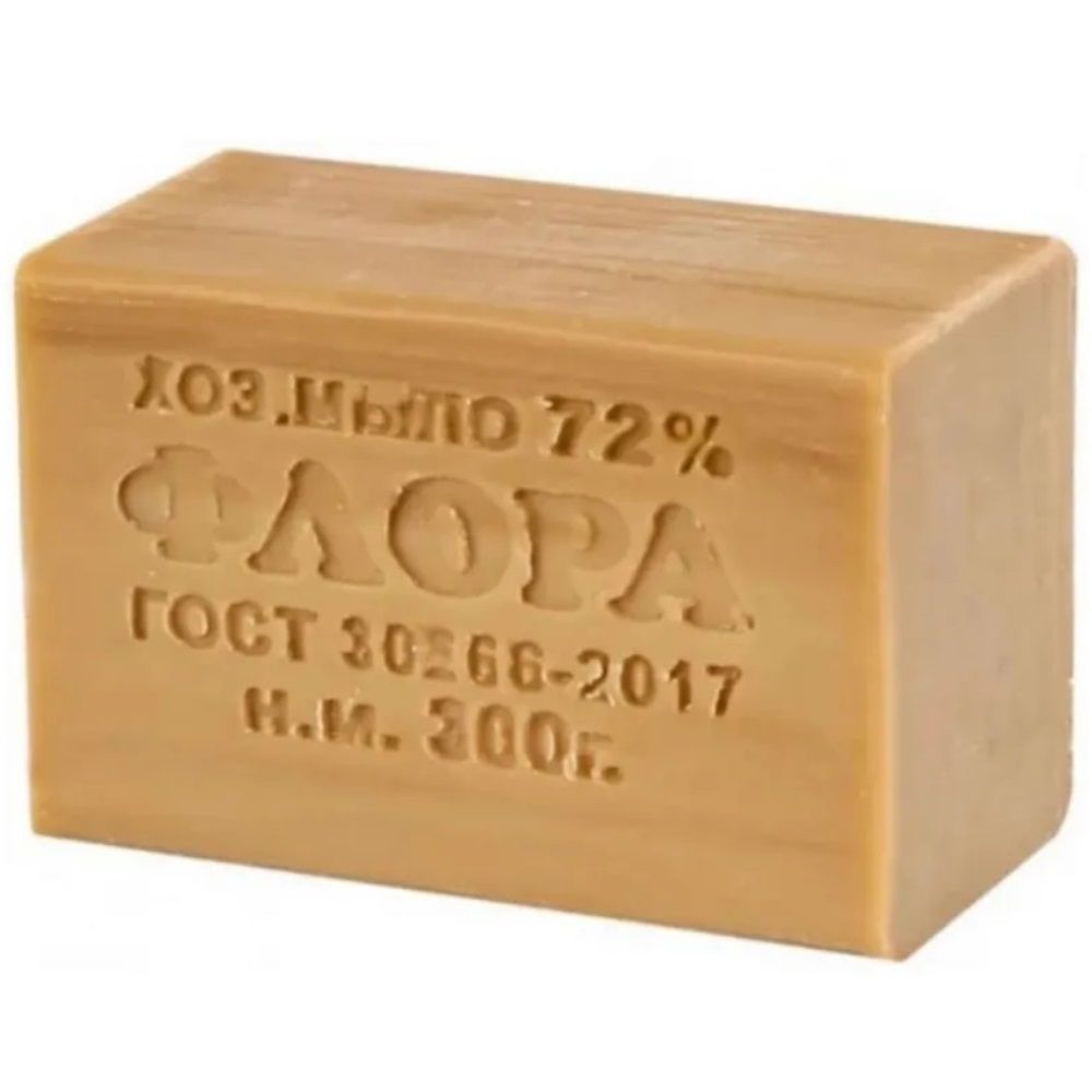 Мыло хозяйственное Флора 72% 200 г ГОСТ в упаковке