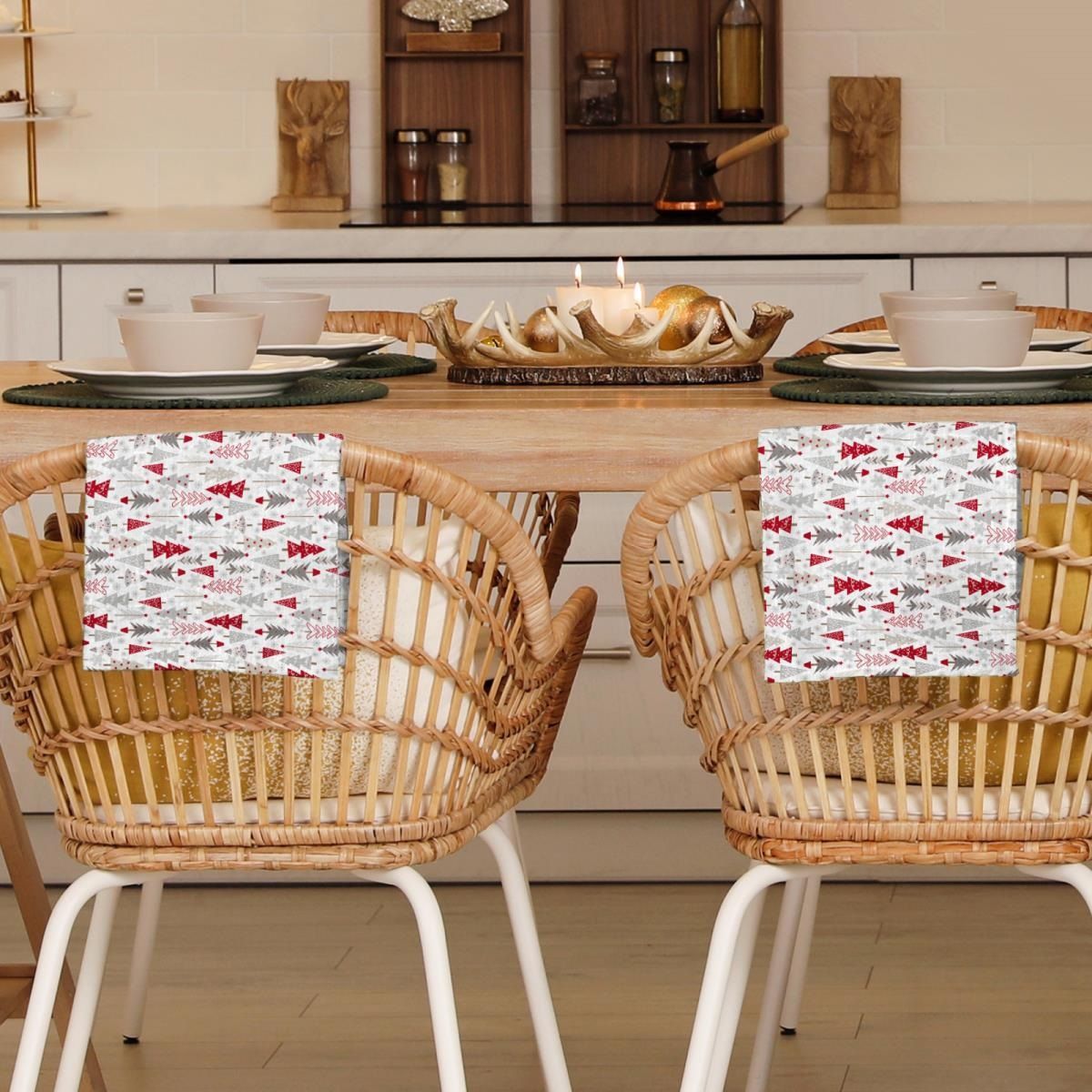 Полотенце кухонное вафельное Vse Doma 45х60 см 60325-1 Зимняя сказка