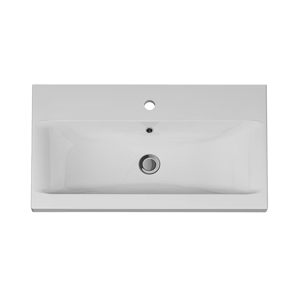 Тумба подвесная AM.PM Pulse 2 ящика белая/графит с раковиной