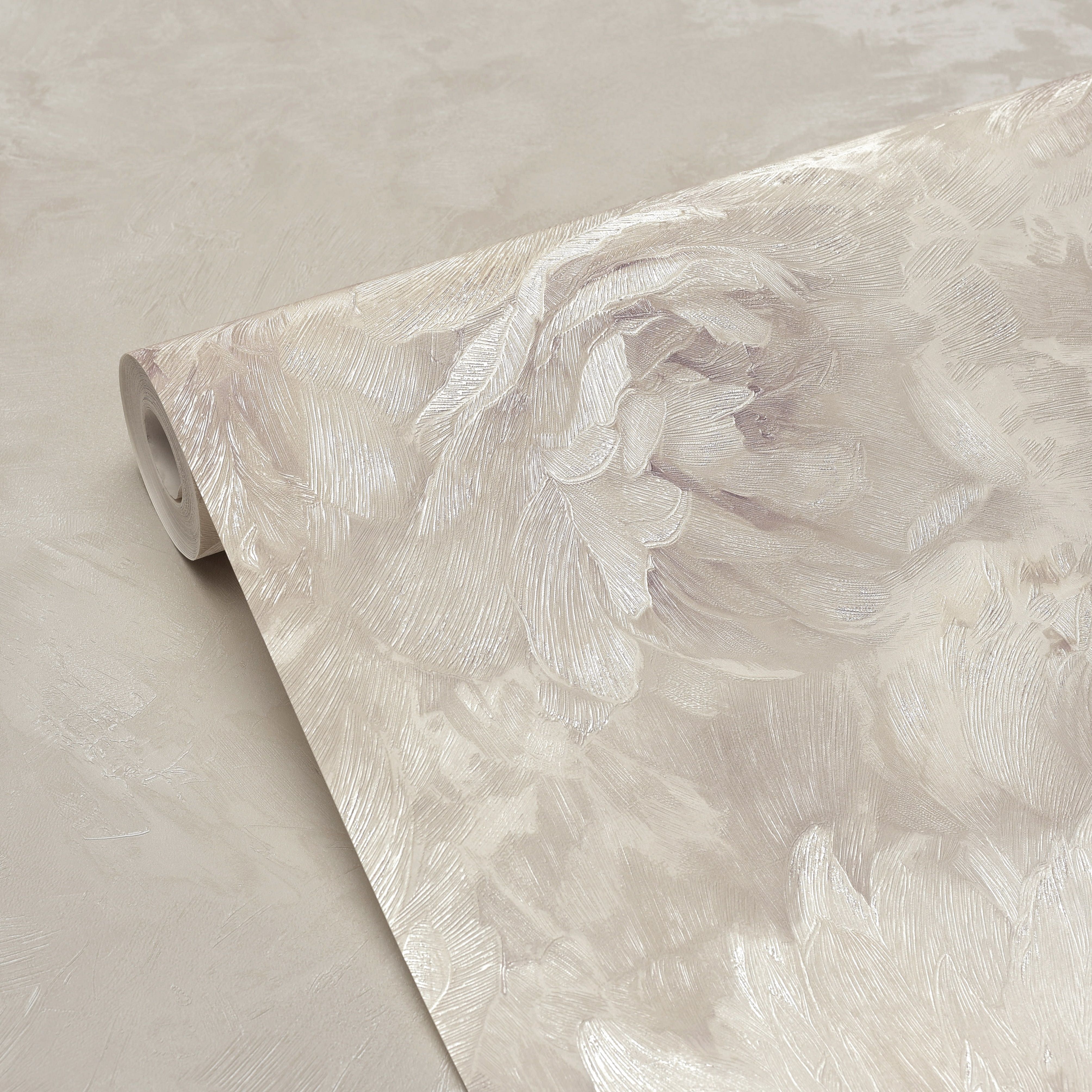 Обои Ateliero Bella 588691 бежевые цветы крупные пионы 1,06х10,05 м