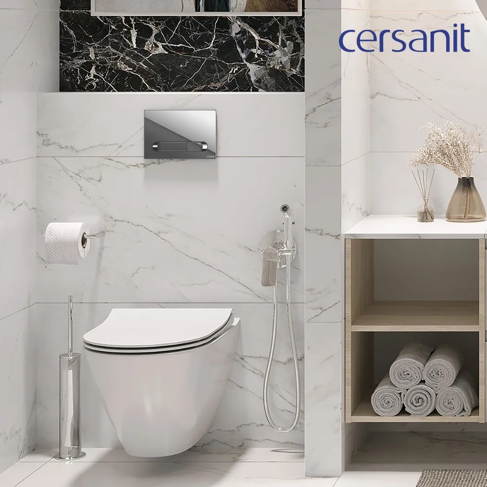 Система инсталляции Link Pro City Smart CO DPL EO slim кнопка Twins хром глянцевый