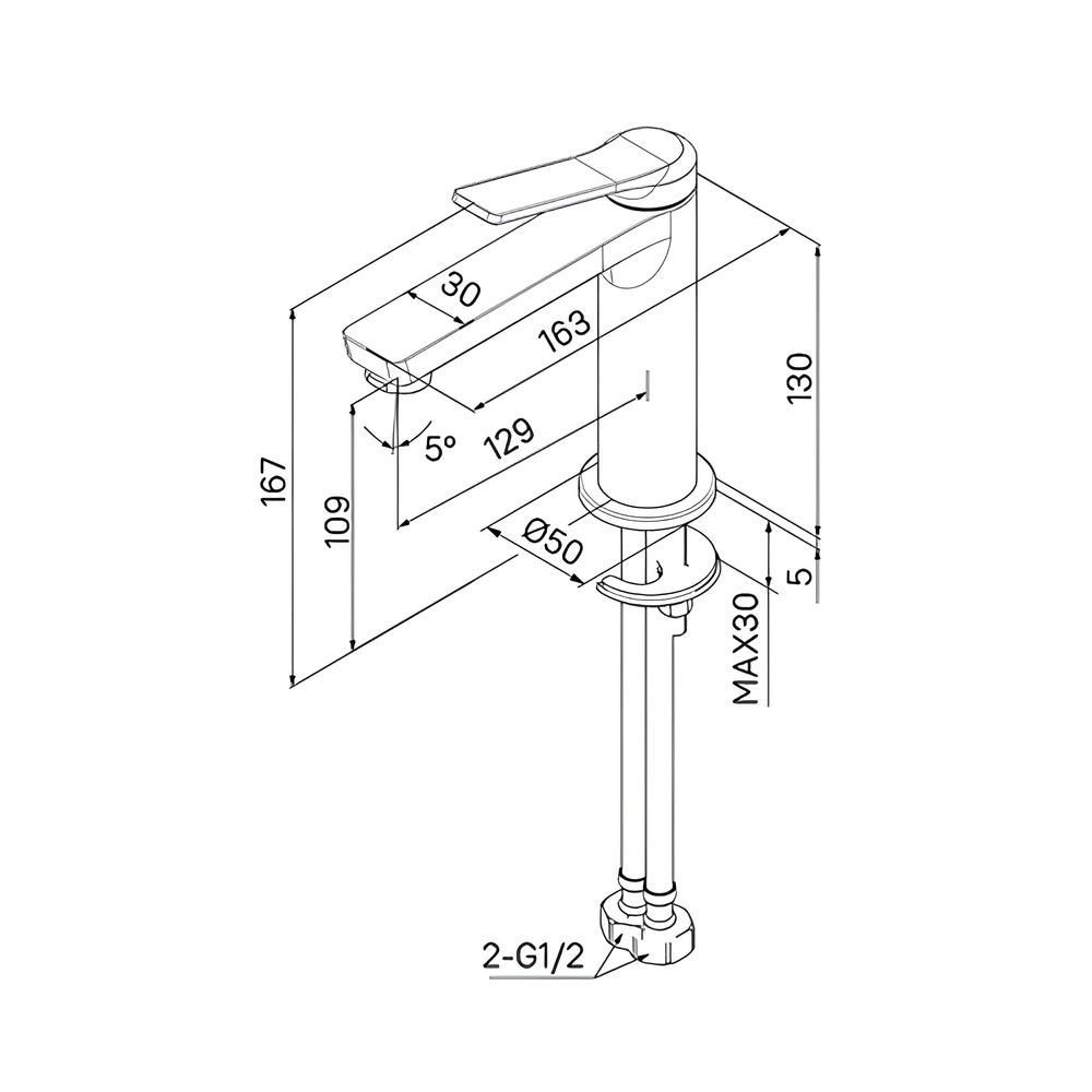 Cмеситель для раковины Iddis Parker PARBL00i01 однорычажный черный матовый