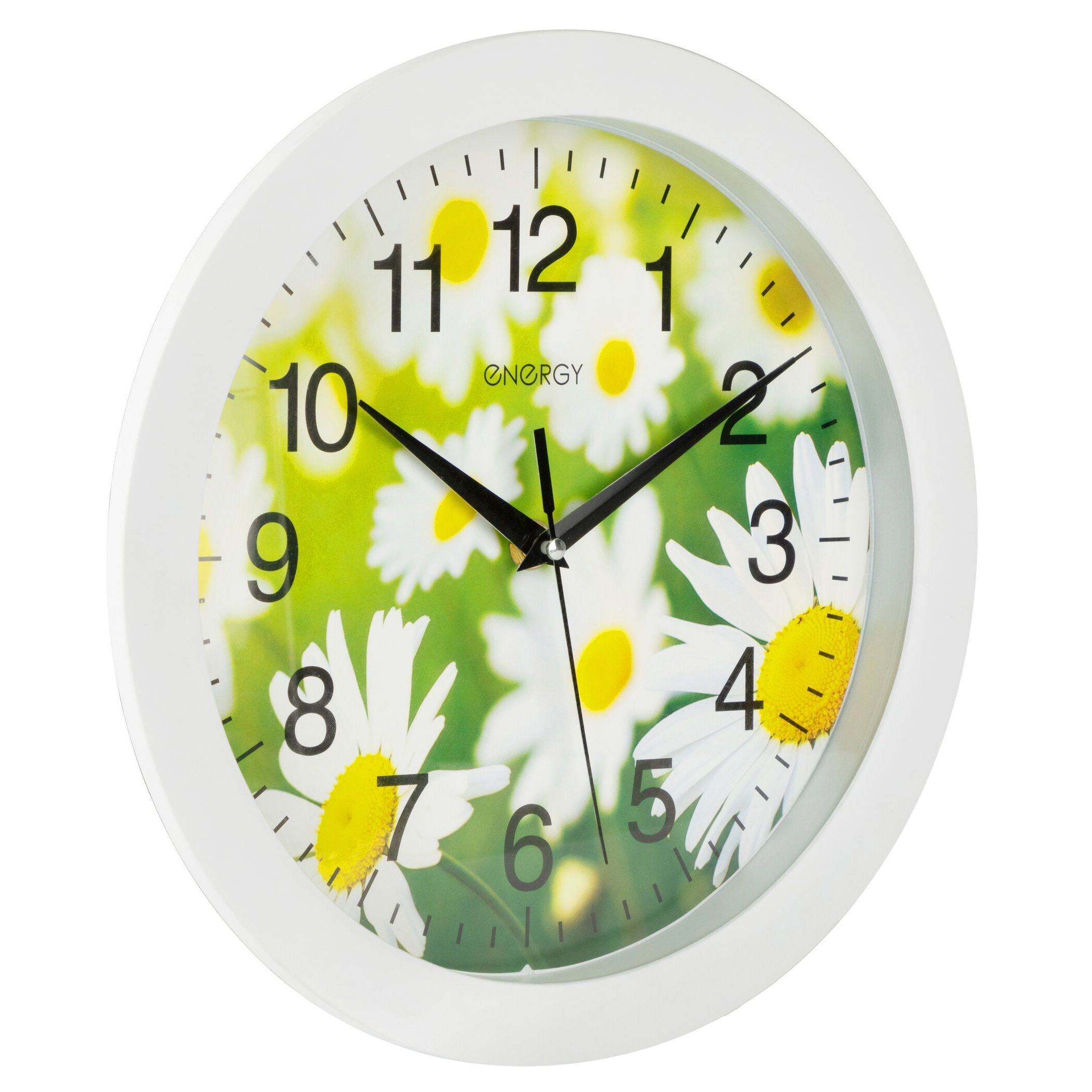 Часы настенные кварцевые Energy ЕС-98 ромашки круглые d27,5 см