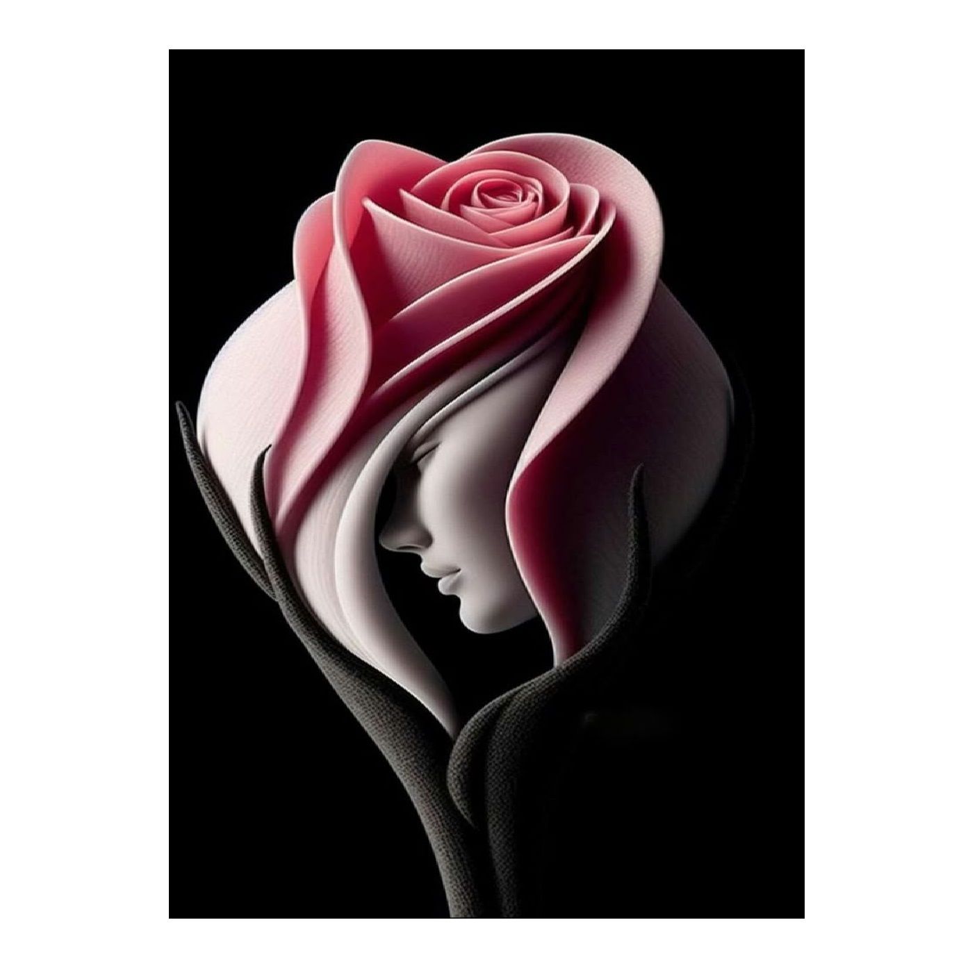 Картина интерьерная со смолой Девушка-роза 3 40х50 см 2025-0336