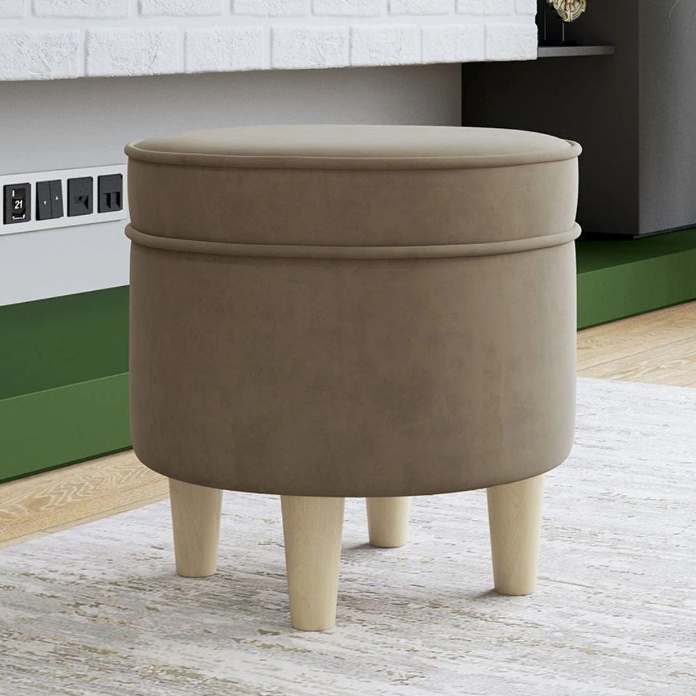 Пуф Лора 400х400х420 мм круглый Ультра бежевый