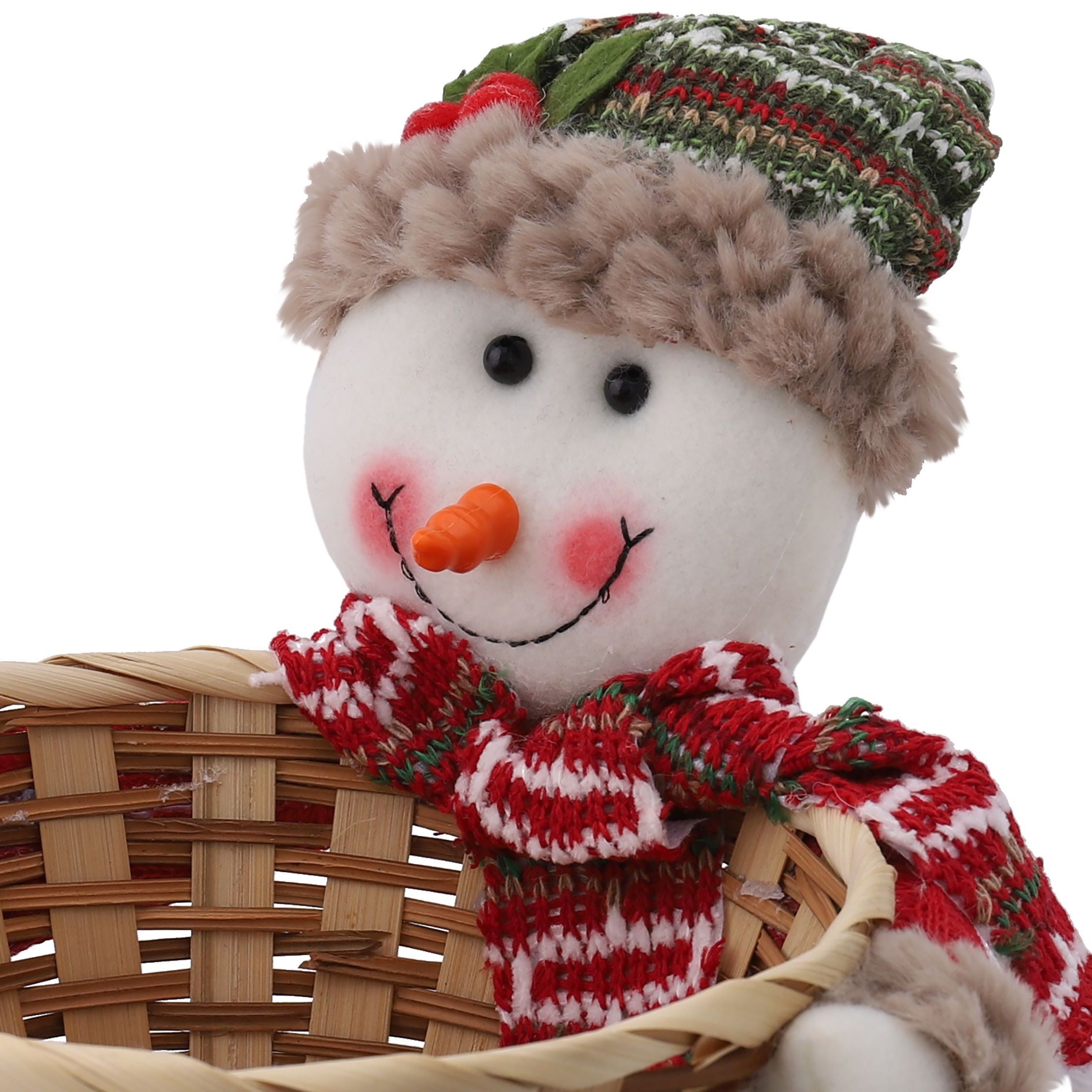Фигура декоративная Снеговик с корзинкой 25х22х20 см 10922-3843