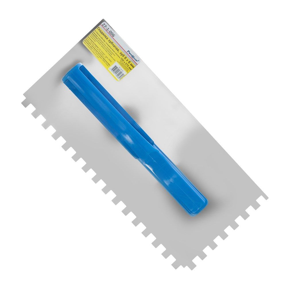 Гладилка зубч, 130 х 270 мм, нержав. сталь, пласт рукоятка, зуб 6 х 6 мм 27-1-006 (Remocolor) (шт.