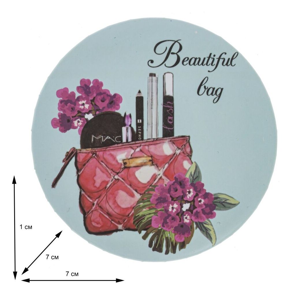 Зеркало карманное L7 W7 H1 см