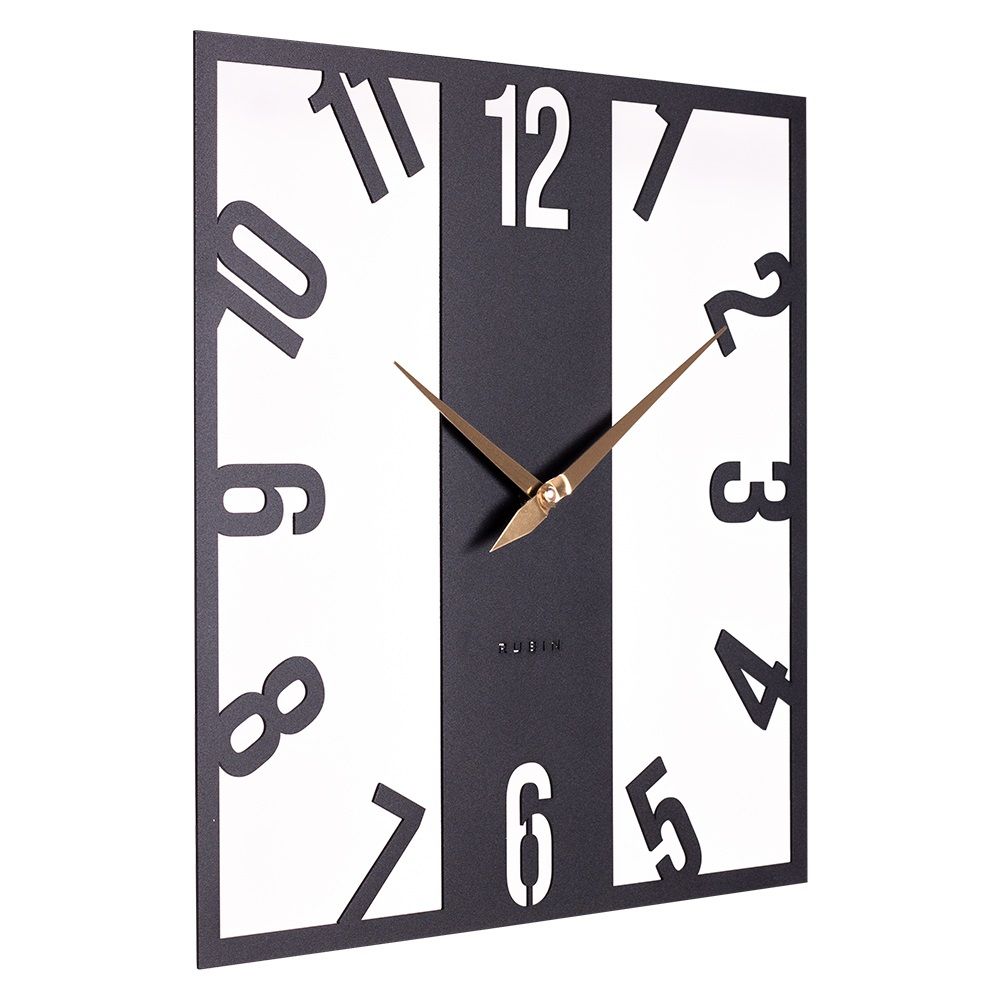 Часы настенные Рубин Классика металл 40х40 см открытая стрелка черный 4039-001