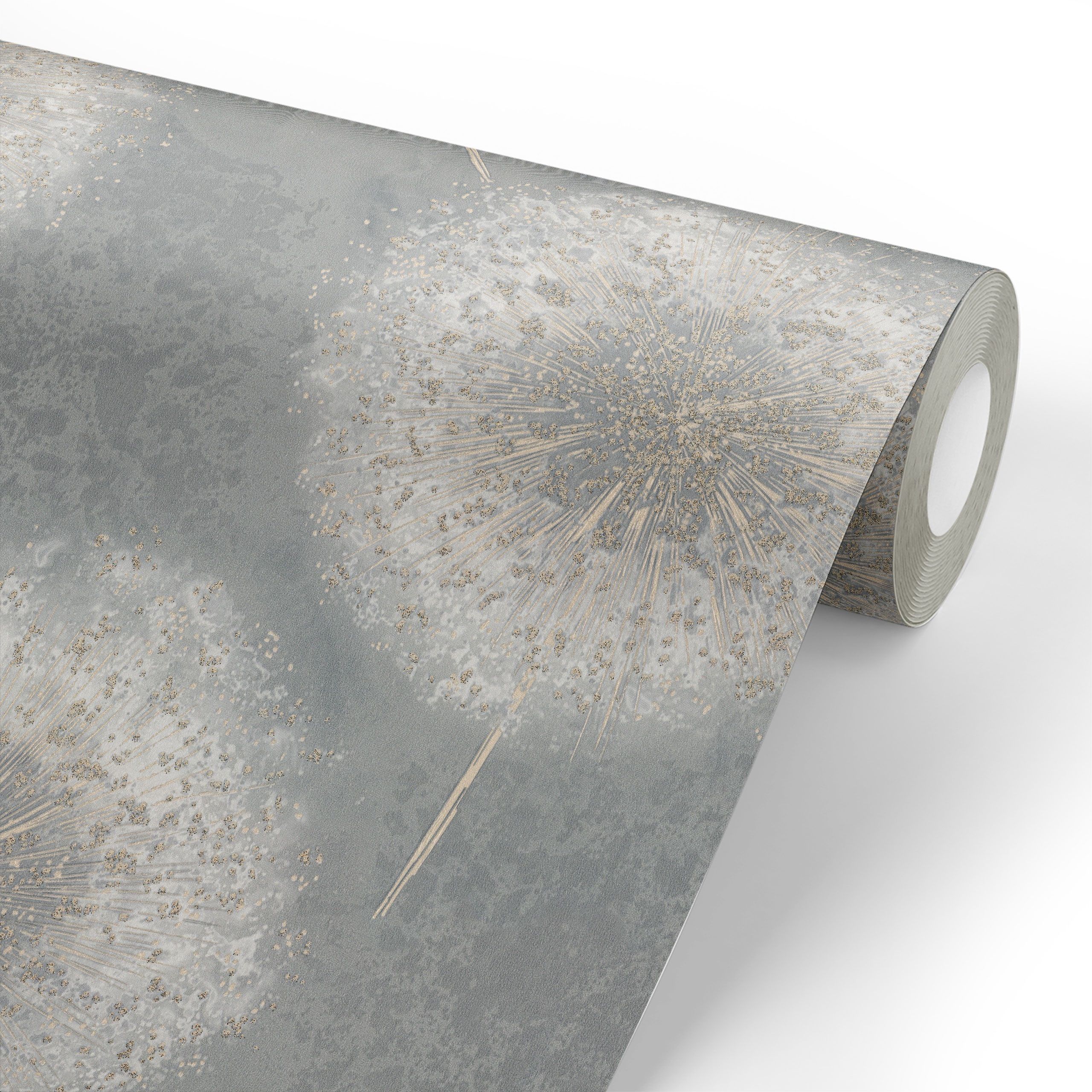 Обои Euro Decor Ray 7296-22 серые растительный принт 1,06х10,05 м