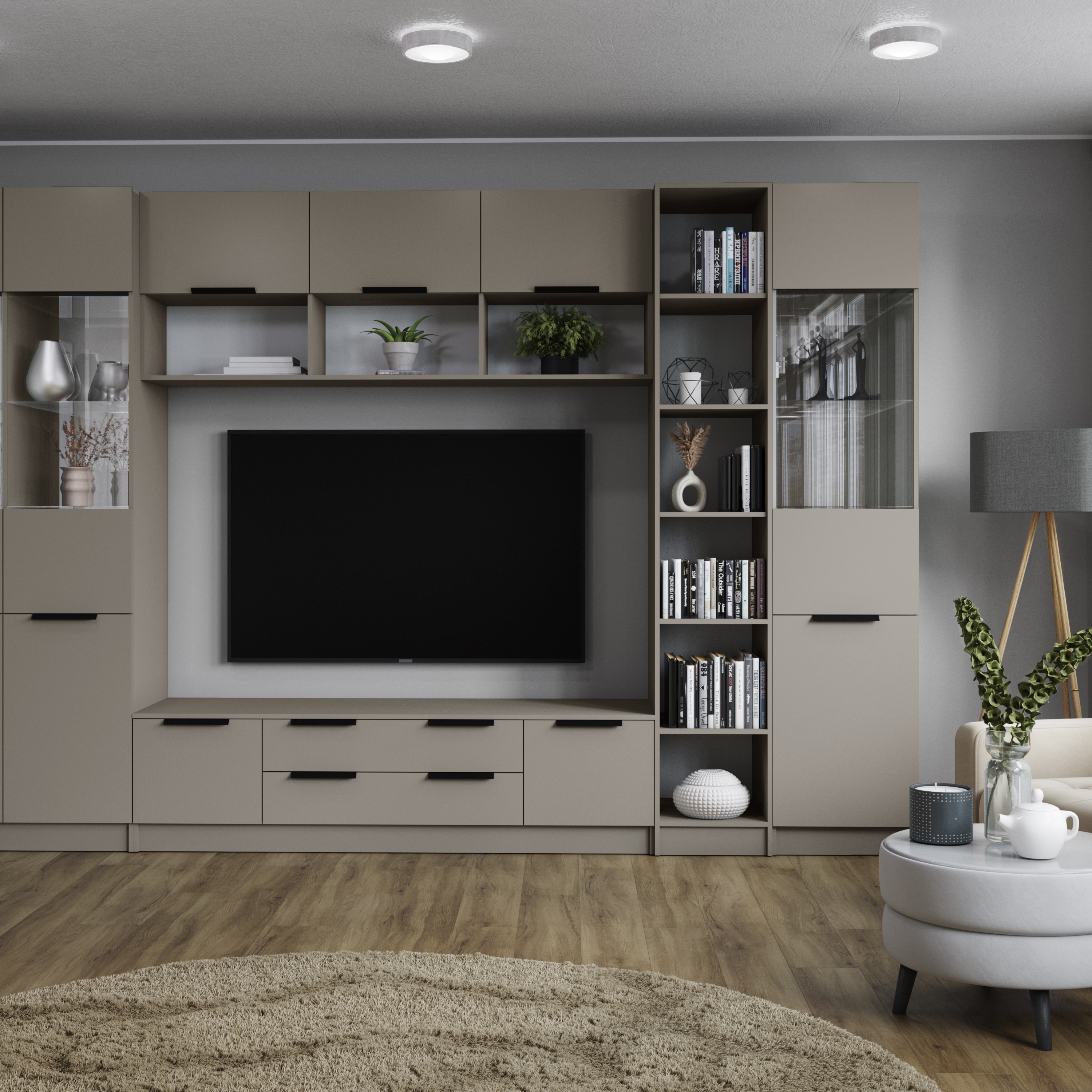 Полка навесная Мадрид 1800х360х350 мм Мокко