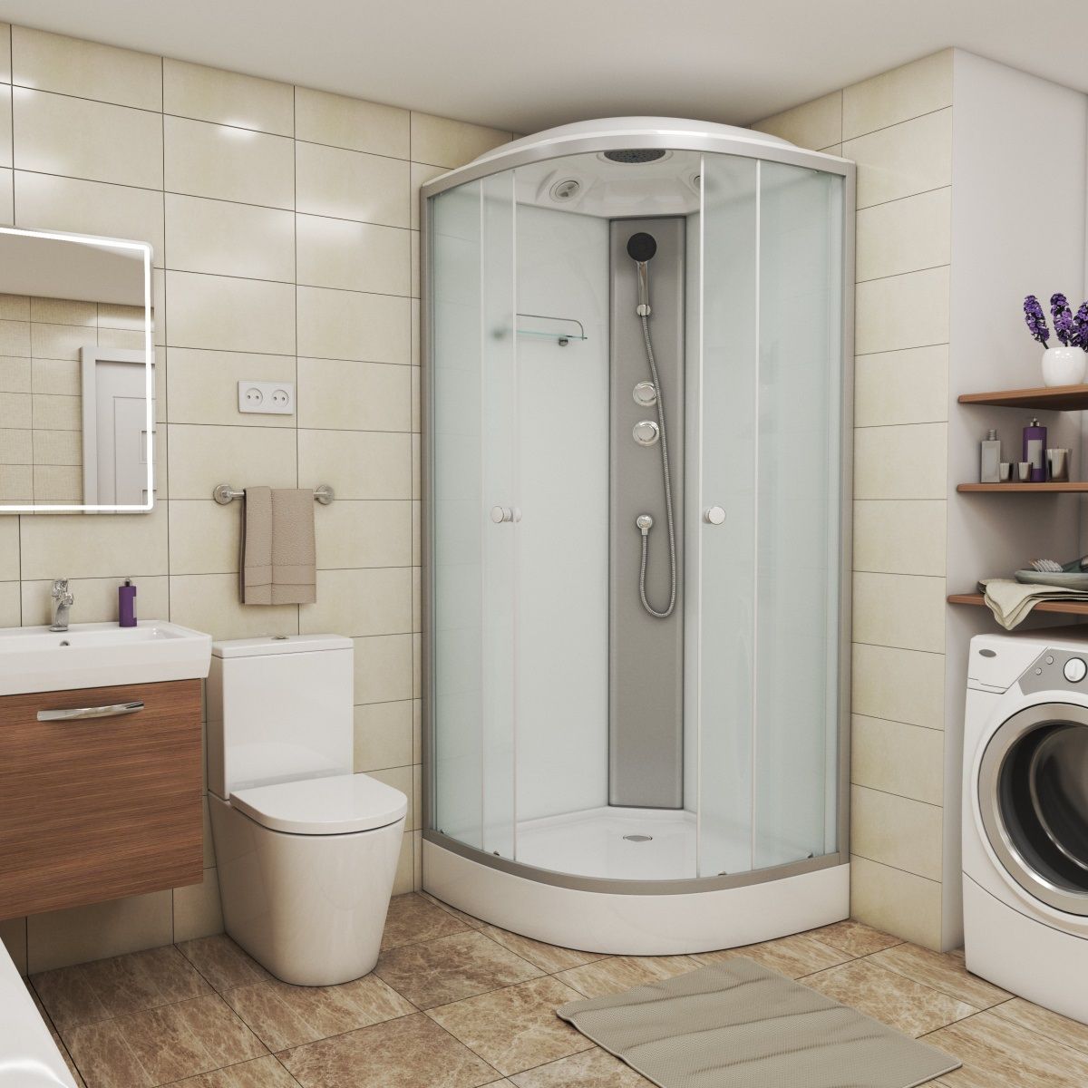 Душевая кабина Niagara Eco E80/13/MT 80х80х215 см низкий поддон