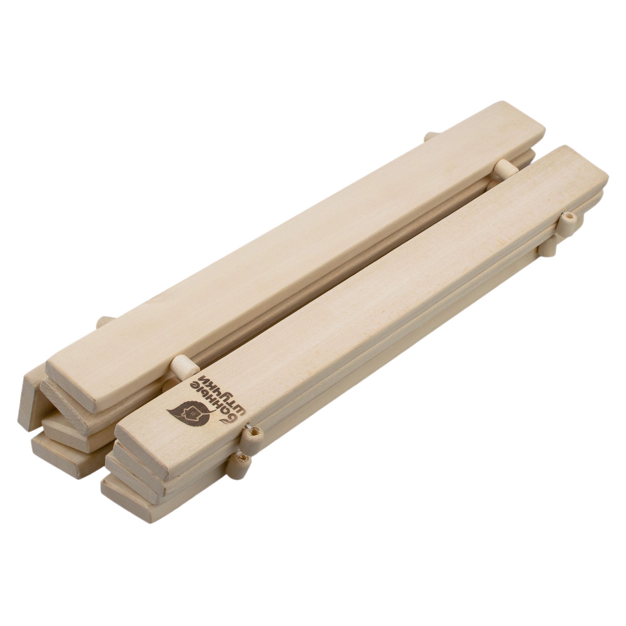 Коврик деревянный липовая рейка 40х40х1,2 см Банные штучки