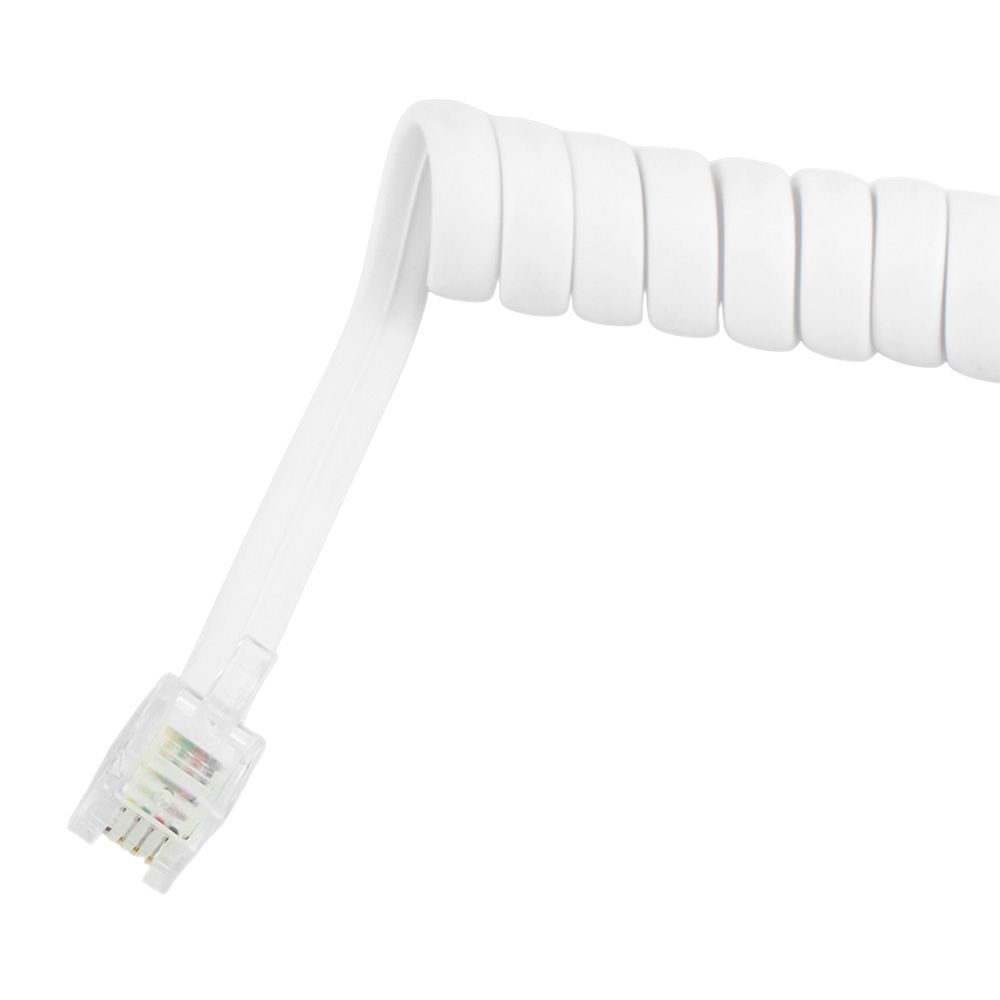 Шнур телеф. витой 2м (джек-джек) бел. Rexant 18-2021