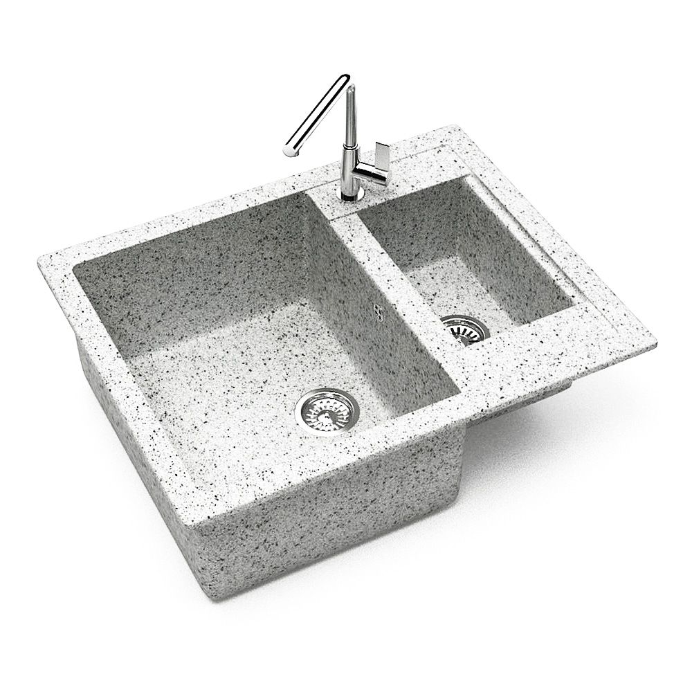Мойка Granit MARR мрамор Модель19 Санди Z19 Q10 светло серая матовая 605х490х210мм