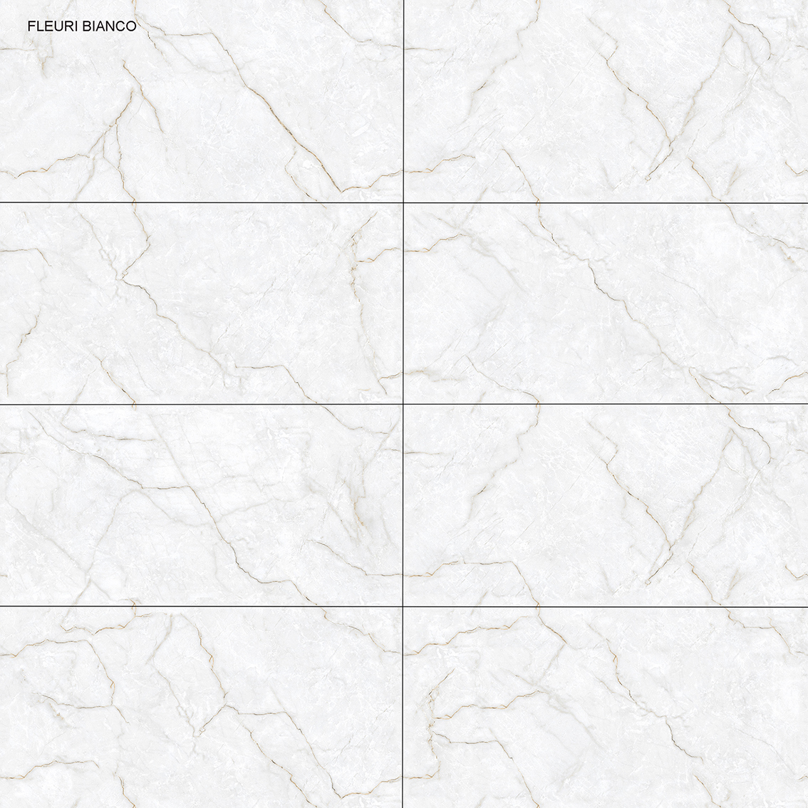Керамогранит Керамир Fleuri Bianco gloss 600х1200 мм 8 мм 1,44 м2