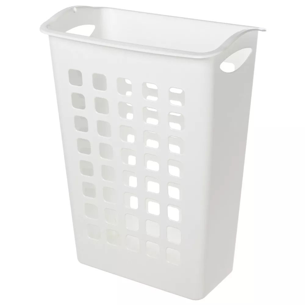 Корзина для белья узкая с поворотной крышкой 38 л 43х26х58 cм белая