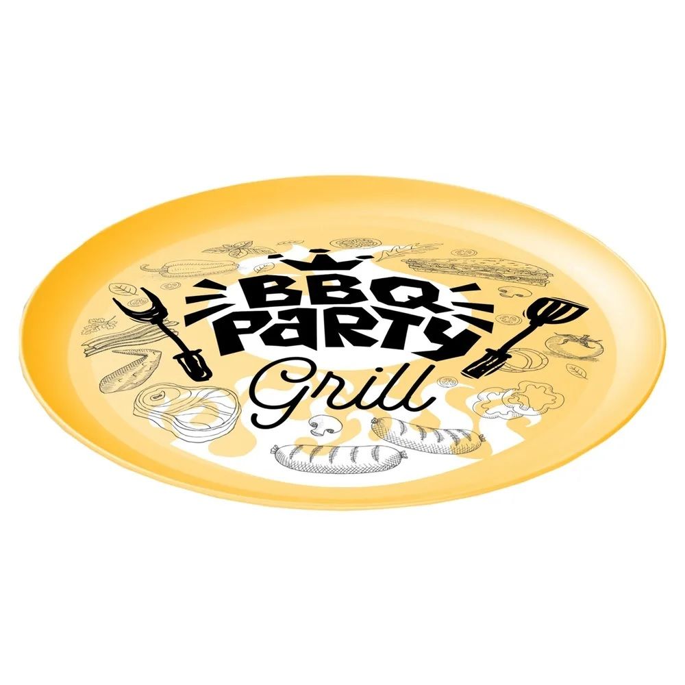 Набор для пикника на 4 персоны 20 предметов с декором бледно-желтый