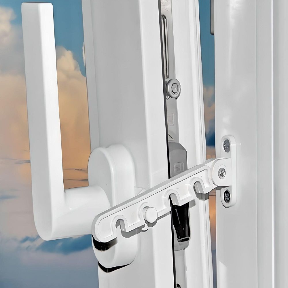 Ограничитель  для пластик. окон белый с белым кронштейном 1-564.Б