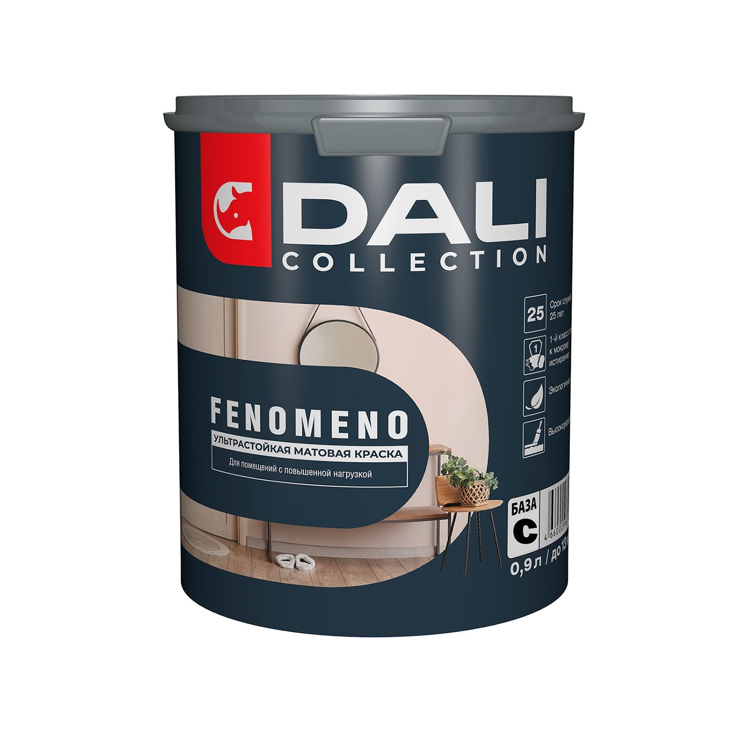 Краска водно-дисперсионная Dali Fenomeno База С прозрачная 0,9 л