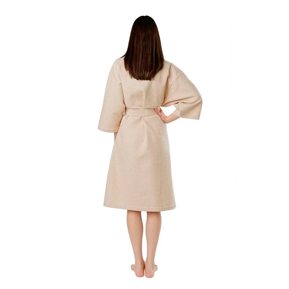 Халат-кимоно вафельный размер М бежевый