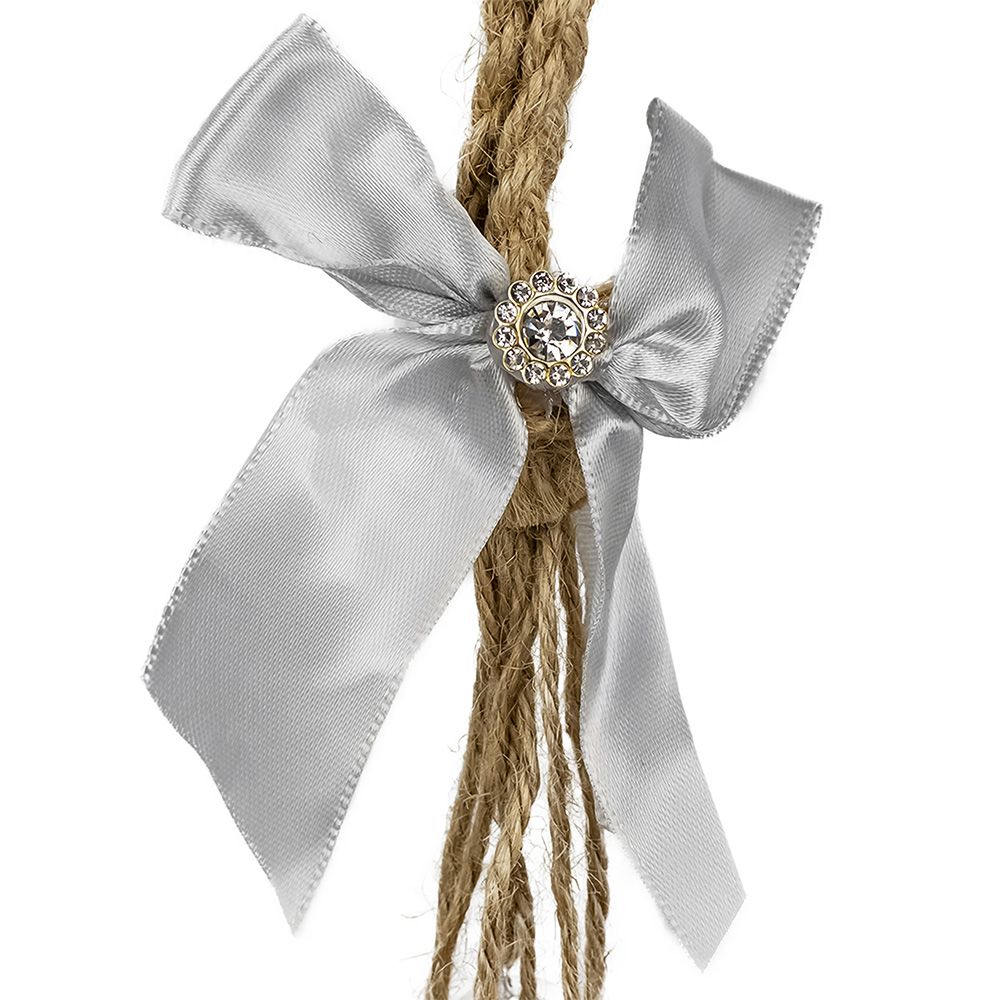 Украшение подвесное новогоднее Серебряный бантик 14x8,5x4 см