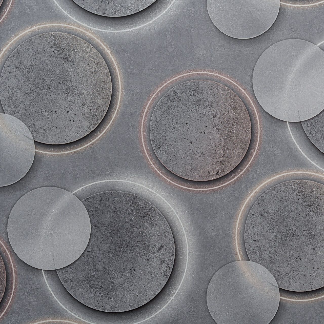 Обои OVK Design Пульсар 11285-03 серые геометрия 3D 1,06х10,05 м