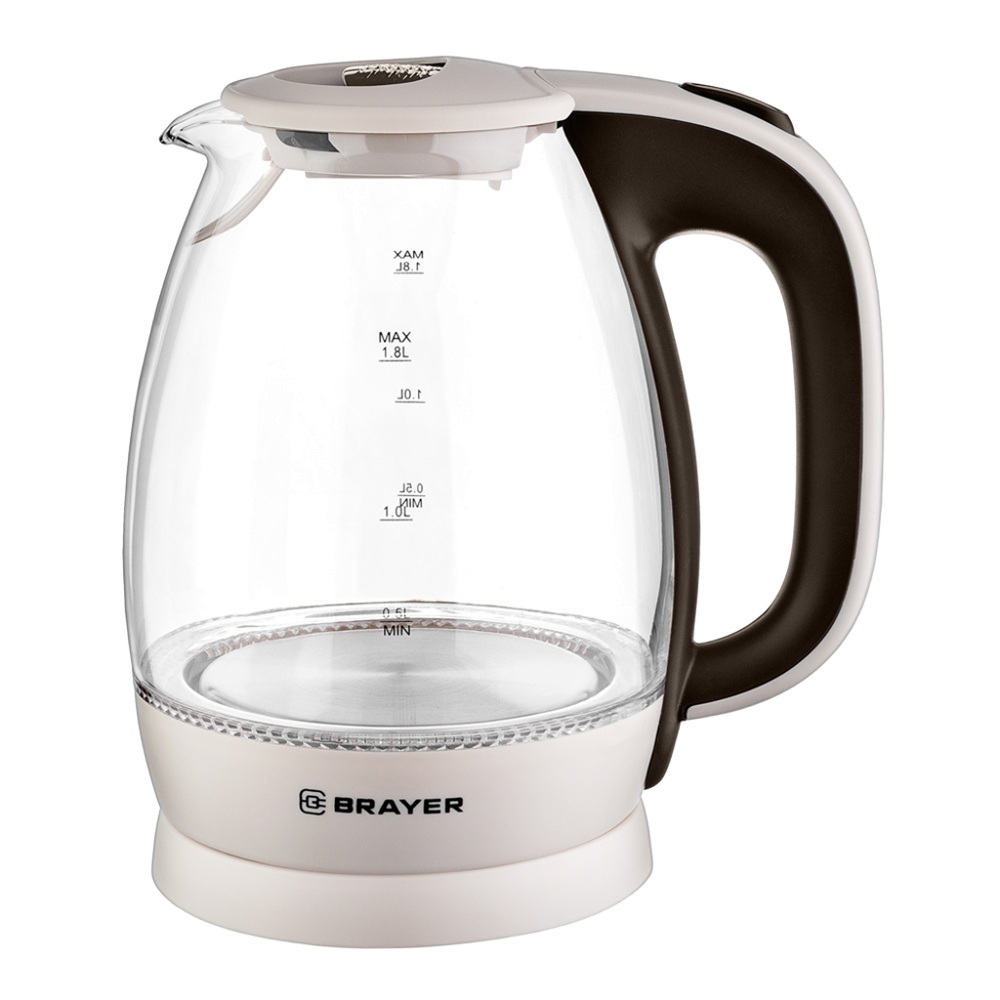 Чайник электрический Brayer 1045BR-BN 2200Вт 1,8 л стекло бежевый