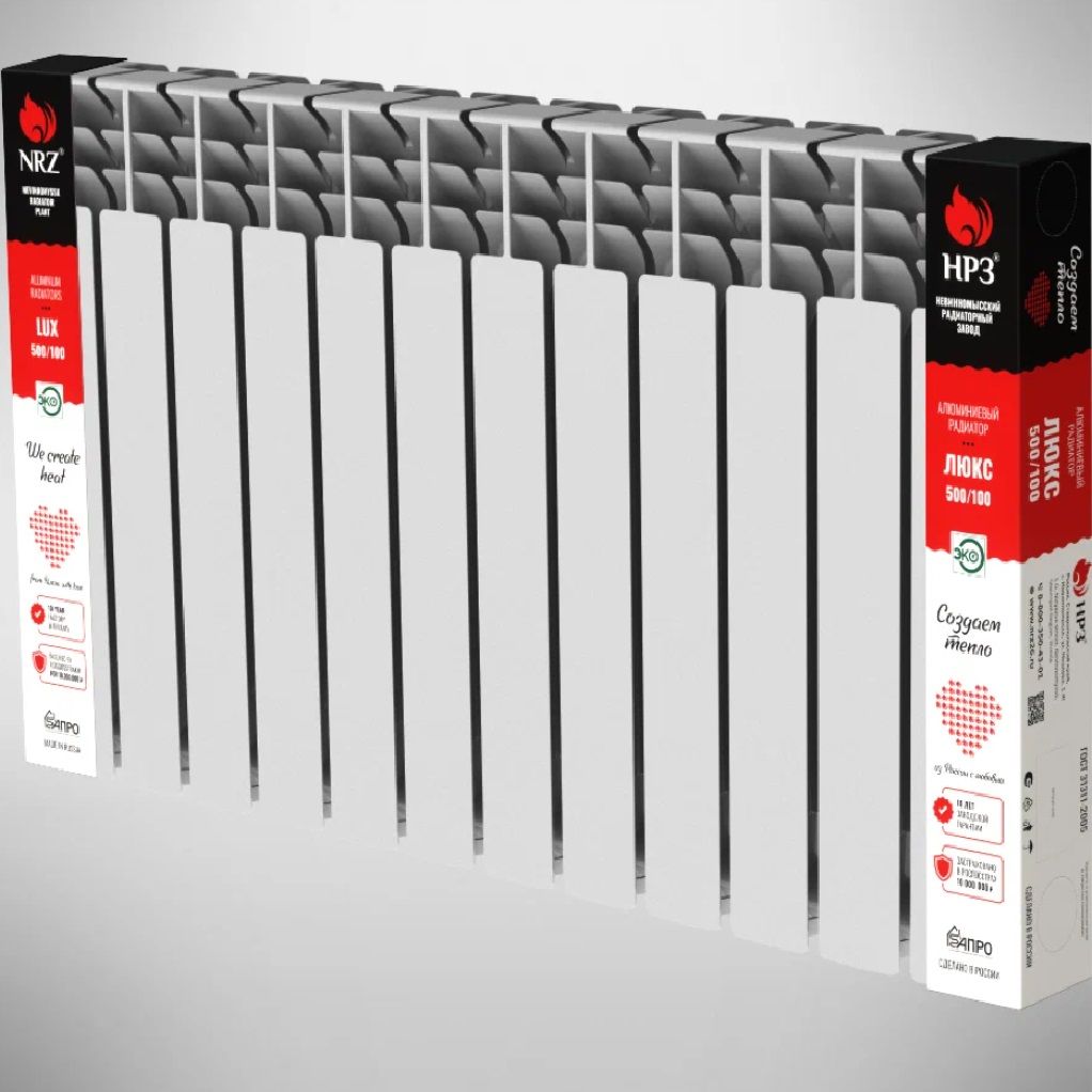Радиатор алюминиевый НРЗ Люкс 500-80 12 секций