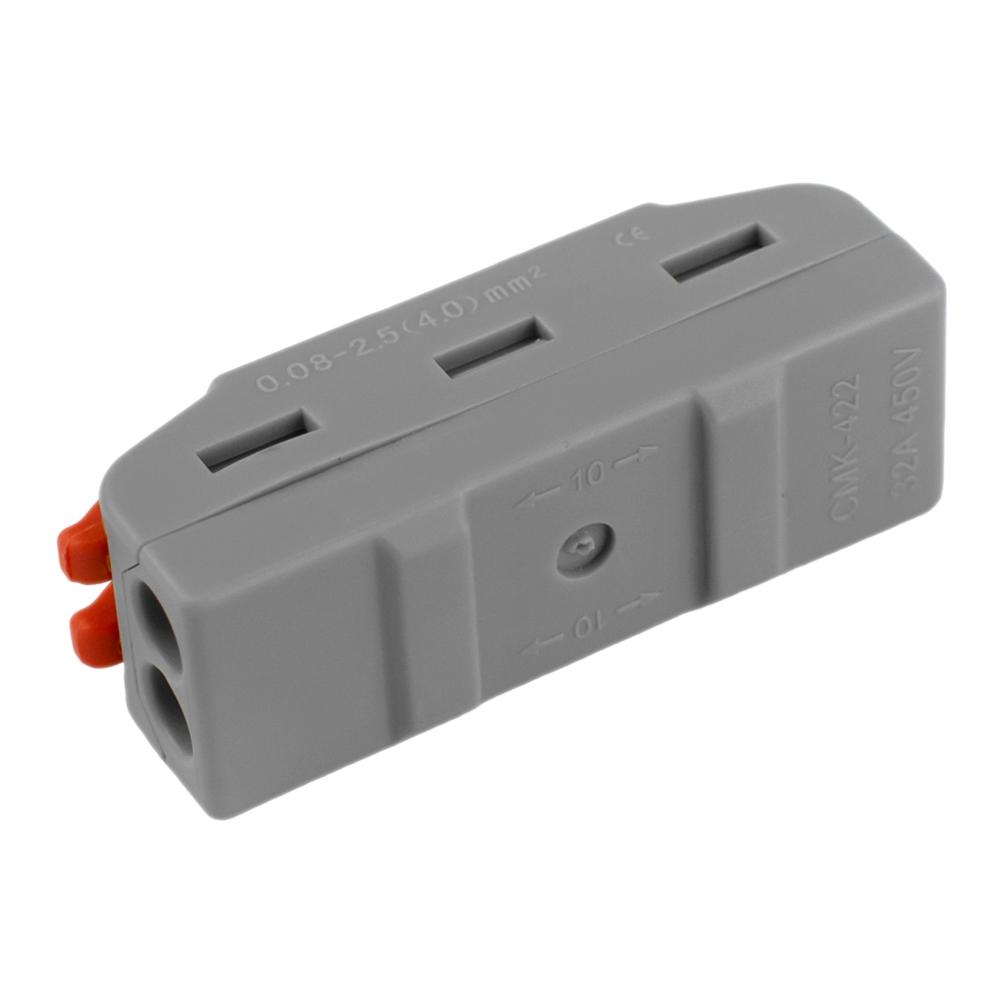 Клемма строительно-монтажная СМК 222-422 проходная 2 полюса 0,08-4мм2 EKF