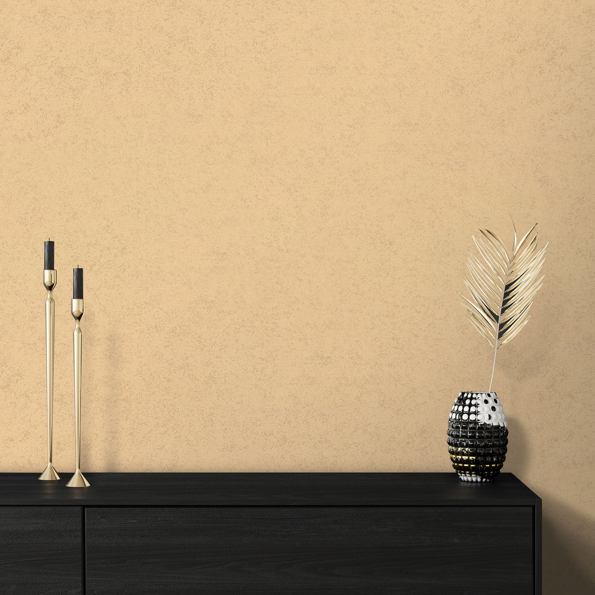 Обои Euro Decor Halo 7347-12 золотые однотонные 1,06х10 м