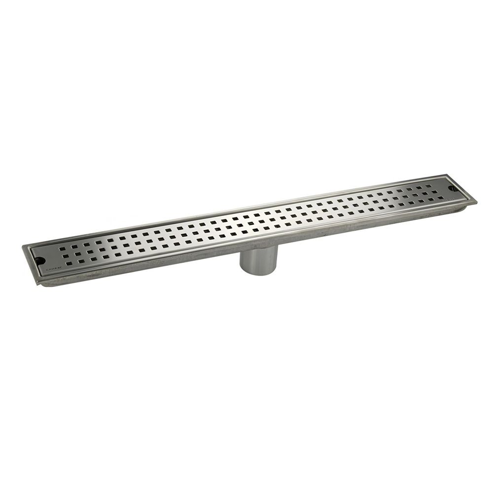 Трап линейный вертик спуск 50 мм 600х75 мм нерж