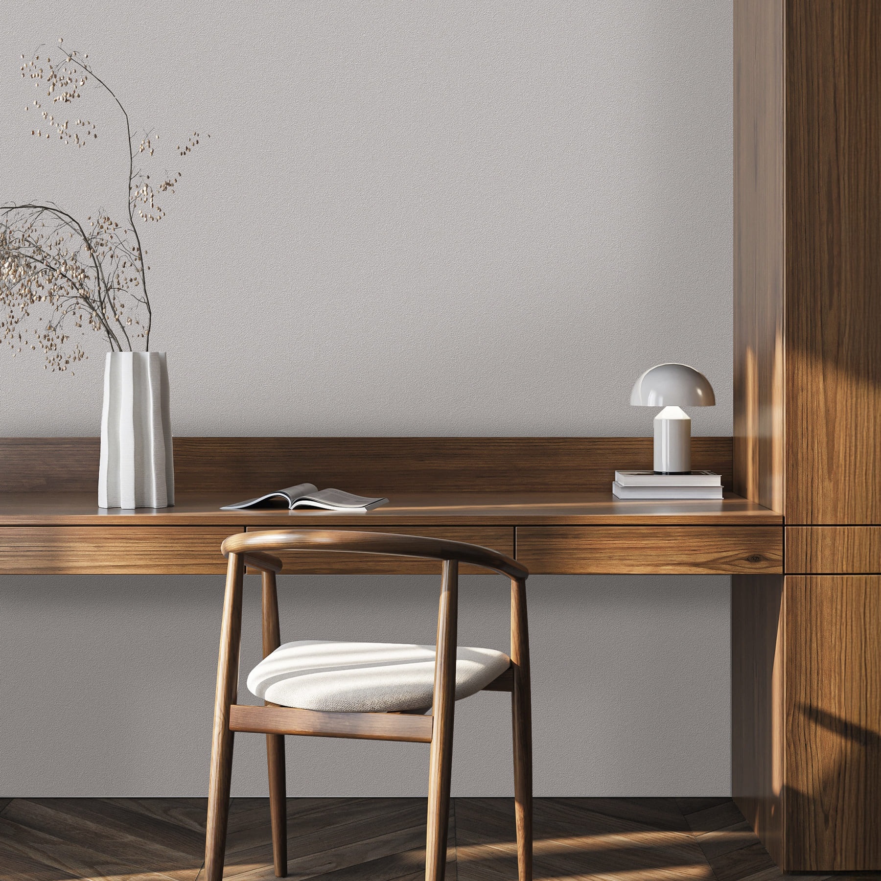 Обои Victoria Stenova Ideal Extra 585408 серые однотонные 1,06х10 м