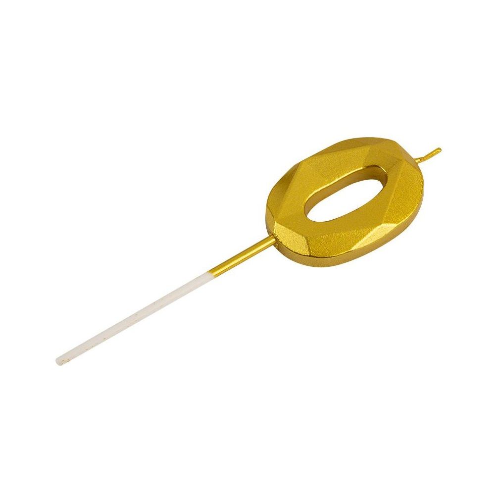 Свеча для торта Цифра 0 золото Волшебная страна