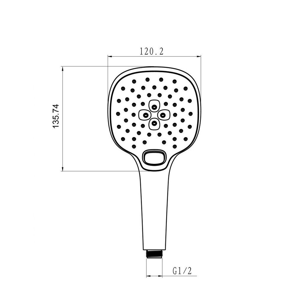 Лейка для душа Lemark LM0817C квадратная 3 режима 120х246 мм
