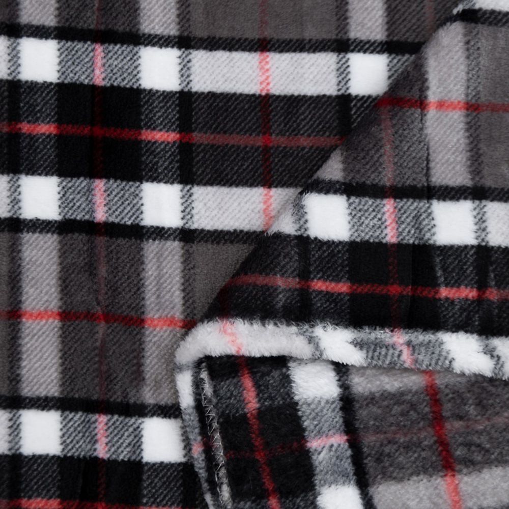 Плед фланель TF FN F137 a1520 Шотландка 150x200 см серый