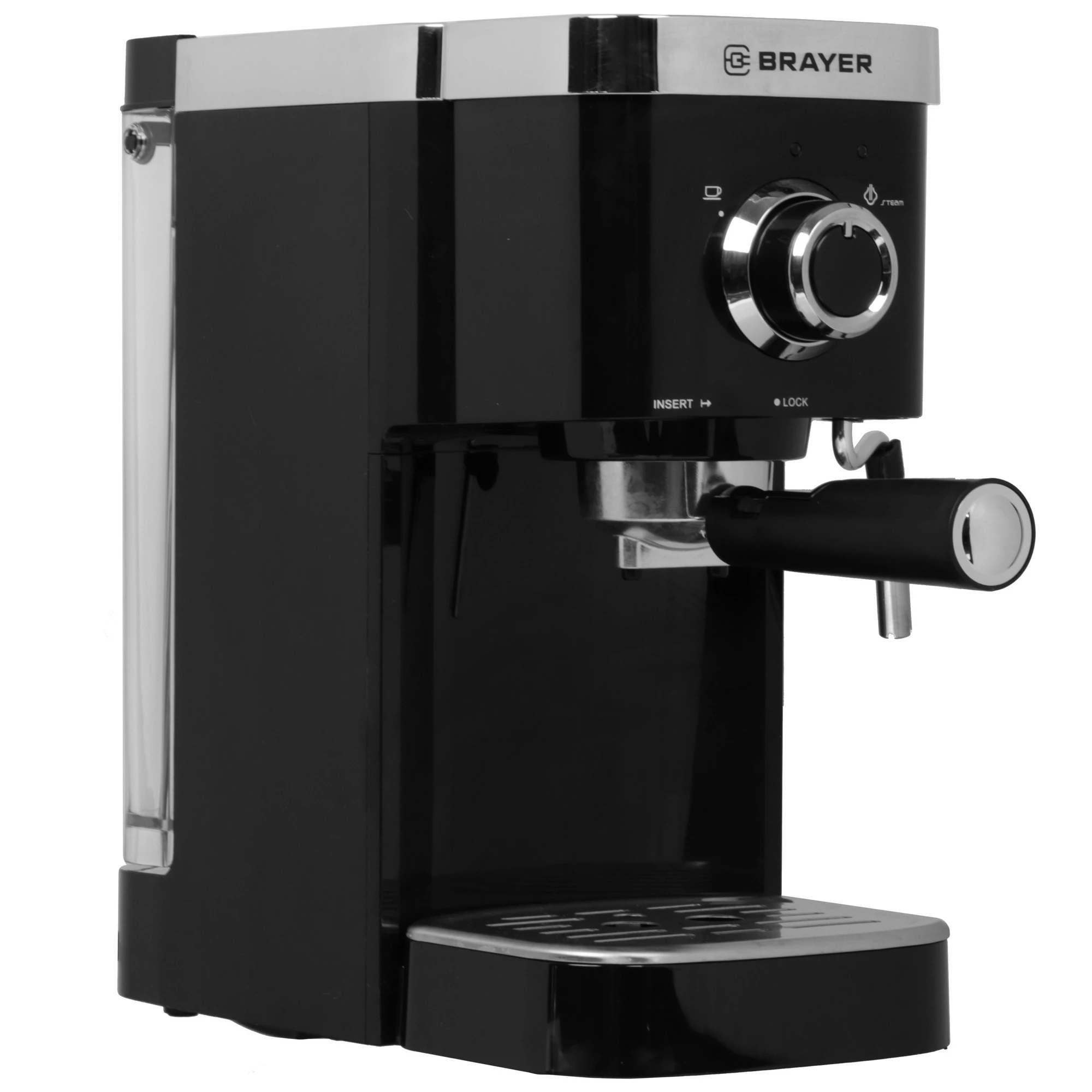 Кофеварка рожковая BRAYER 1.25л 1500Вт 15 бар Итальянская помпа капучинатор подогрев 1100BR